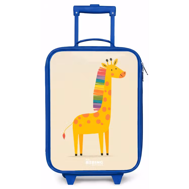 Giraffe - Dier - Kleurrijk Kinderkoffer - Blauw klein -zz3dotto