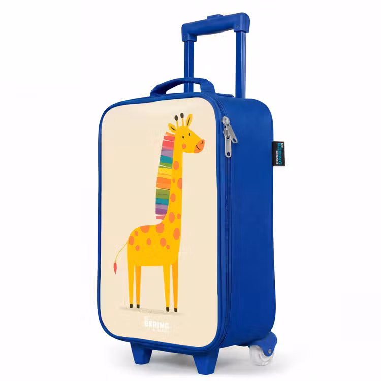 Giraffe - Dier - Kleurrijk Kinderkoffer - Blauw klein -productfoto_schuin