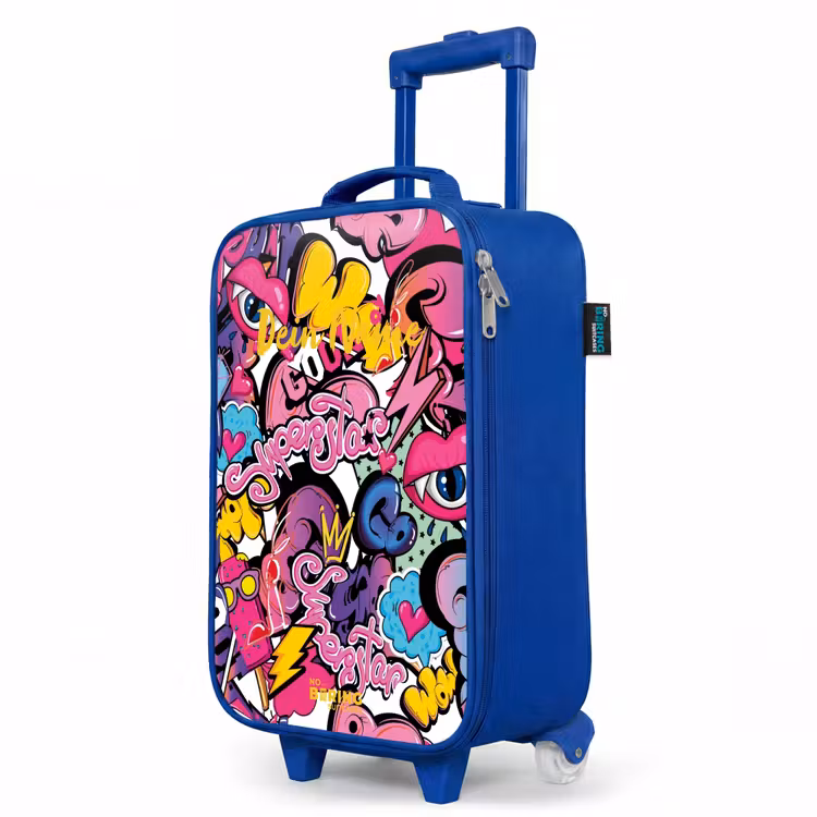 Girly graffiti Kinderkoffer - Blauw klein -productfoto_schuin