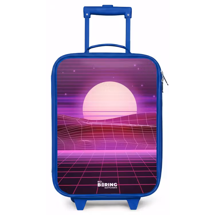 Rasterlandschap met zon Kinderkoffer - Blauw klein -zz3dotto