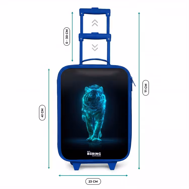 Gloeiende tijger in beweging Kinderkoffer - Blauw klein -productfoto_formaten