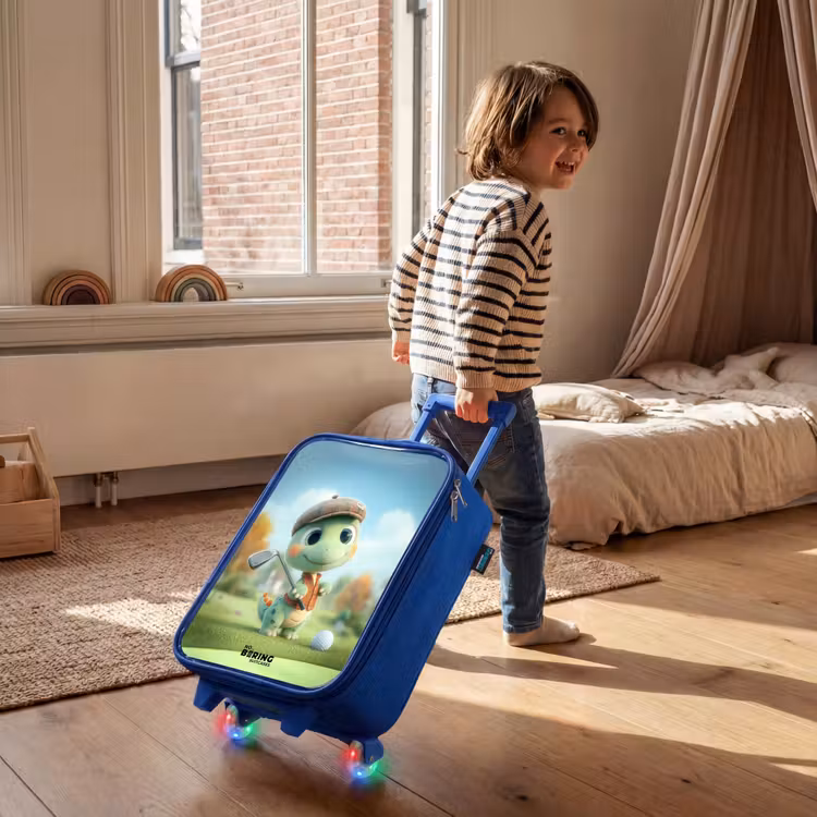 Golf - Dino - Groen Kinderkoffer - Blauw klein -sfeer1