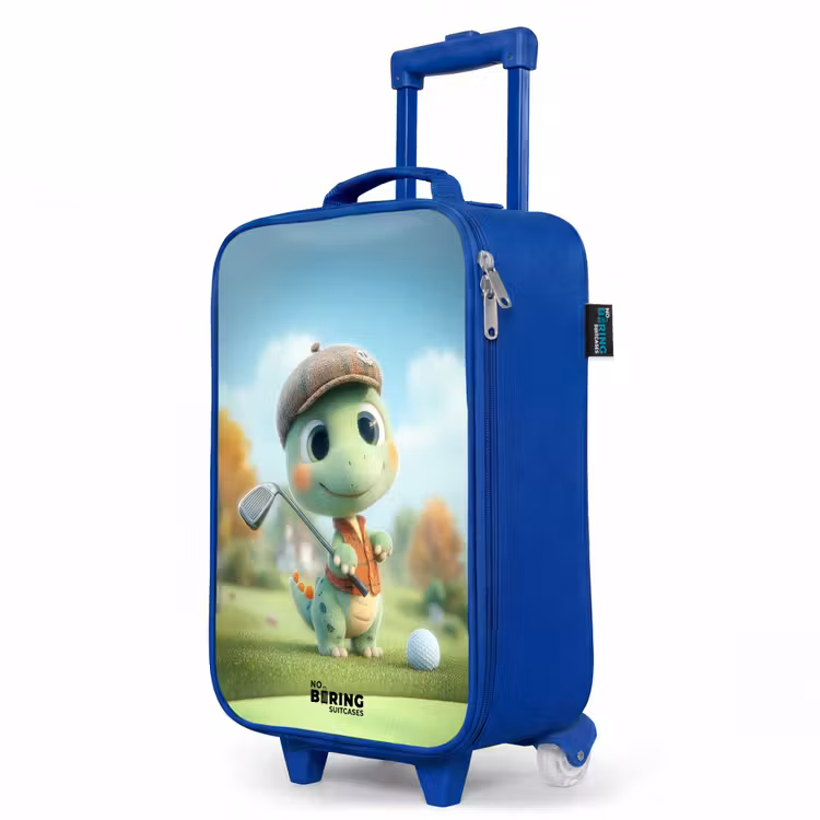 Golf - Dino - Groen Kinderkoffer - Blauw klein -productfoto_schuin