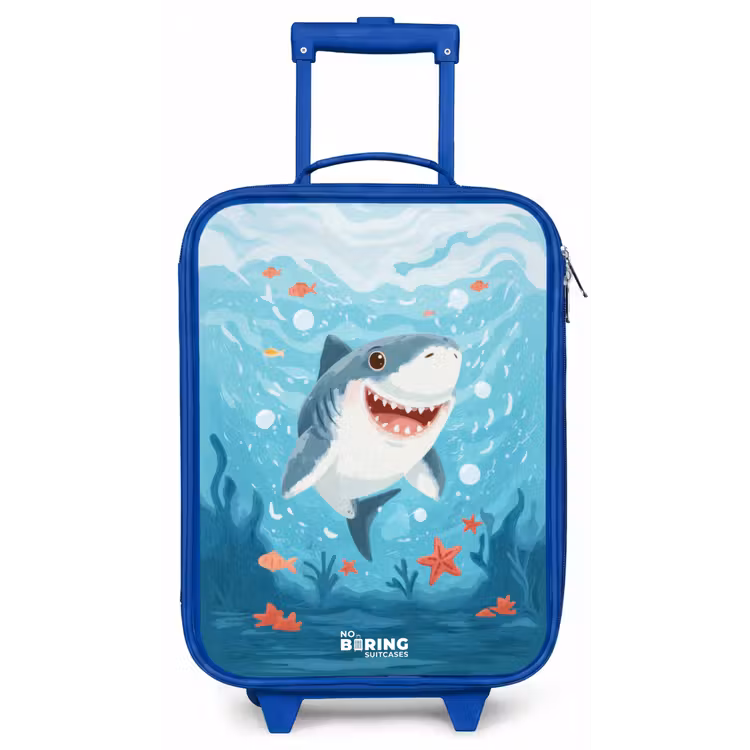 Haai - Water - Zee Kinderkoffer - Blauw klein -zz3dotto