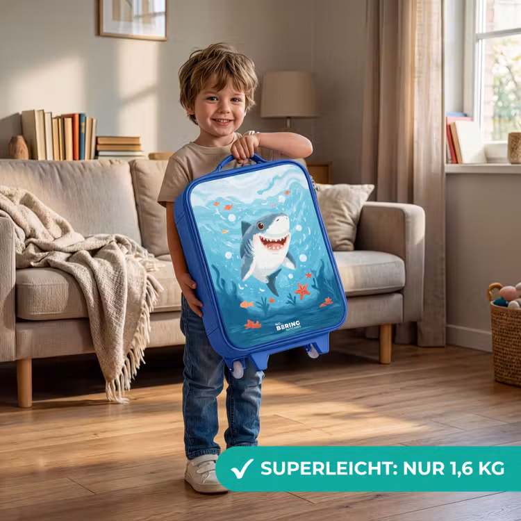 Haai - Water - Zee Kinderkoffer - Blauw klein -sfeer2_DE
