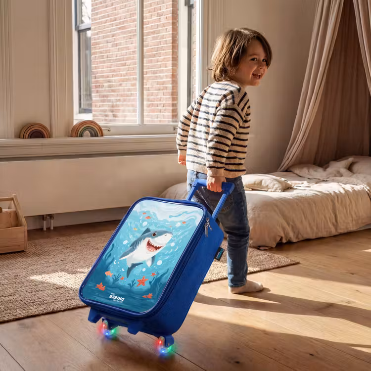 Haai - Water - Zee Kinderkoffer - Blauw klein -sfeer1