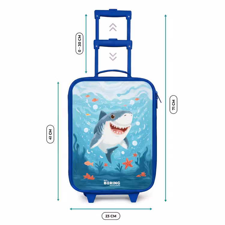 Haai - Water - Zee Kinderkoffer - Blauw klein -productfoto_formaten