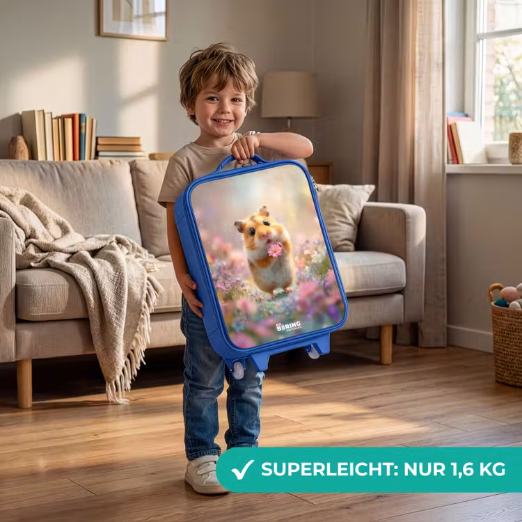 Hamster - Bloem - Natuur - Dier Kinderkoffer - Blauw klein -sfeer2_DE