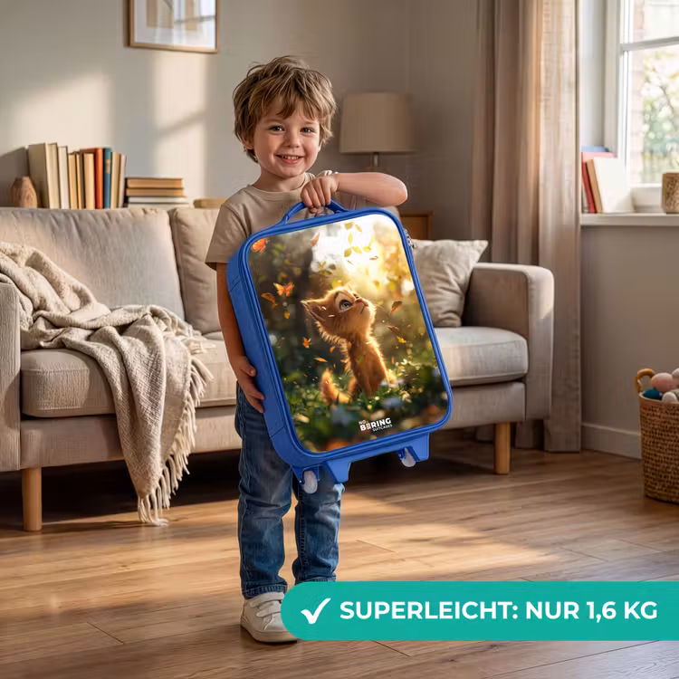 Hendrik herfstkatje Kinderkoffer - Blauw klein -sfeer2_DE