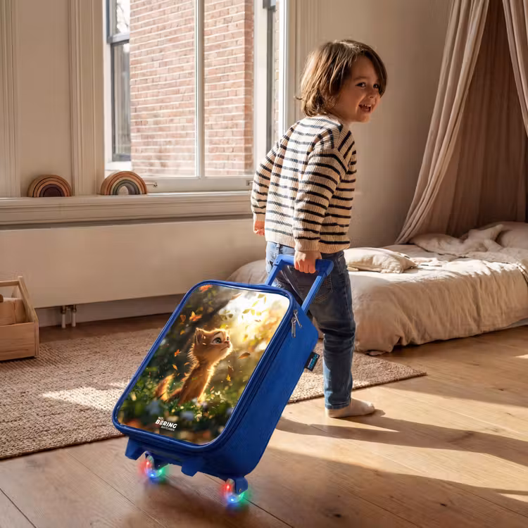Hendrik herfstkatje Kinderkoffer - Blauw klein -sfeer1