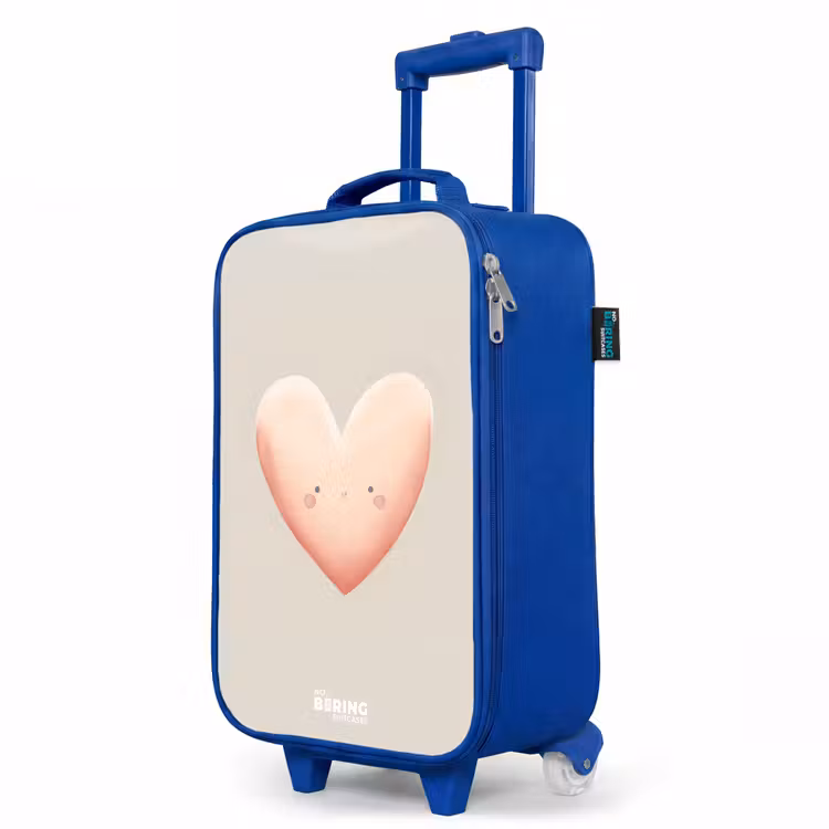 Hart in pastel kleuren Kinderkoffer - Blauw klein -productfoto_schuin