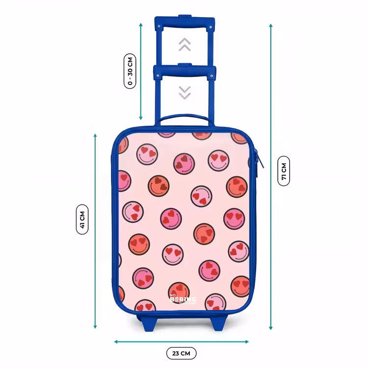 Hartje - Smiley - Patroon Kinderkoffer - Blauw klein -productfoto_formaten