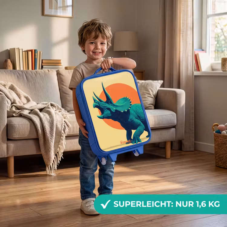 Hoornkrijger in de zon Kinderkoffer - Blauw klein -sfeer2_DE