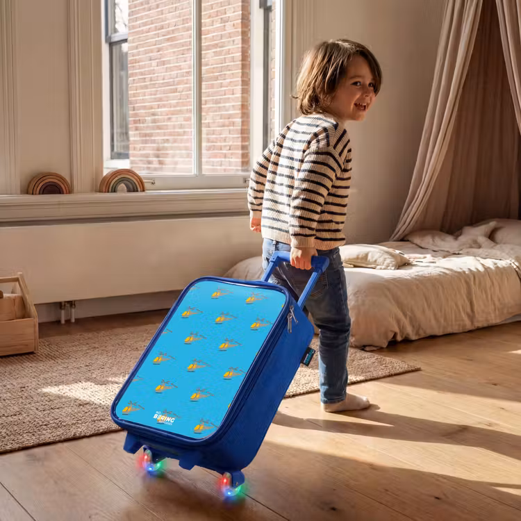 Helikopter heibel Kinderkoffer - Blauw klein -sfeer1