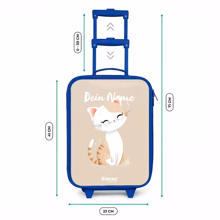 Kitten in de kleuren beige en wit Kinderkoffer - Blauw klein -productfoto_formaten