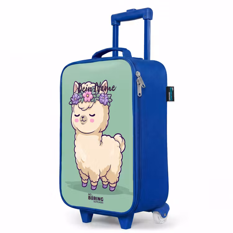 Kawai - Alpaca - Groen Kinderkoffer - Blauw klein -productfoto_schuin