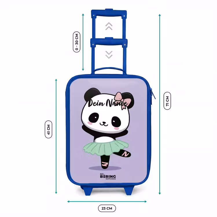 Kawai - Ballet - Panda Kinderkoffer - Blauw klein -productfoto_formaten