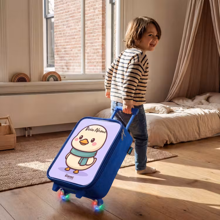 Kawai - Eend - Sjaal Kinderkoffer - Blauw klein -sfeer1