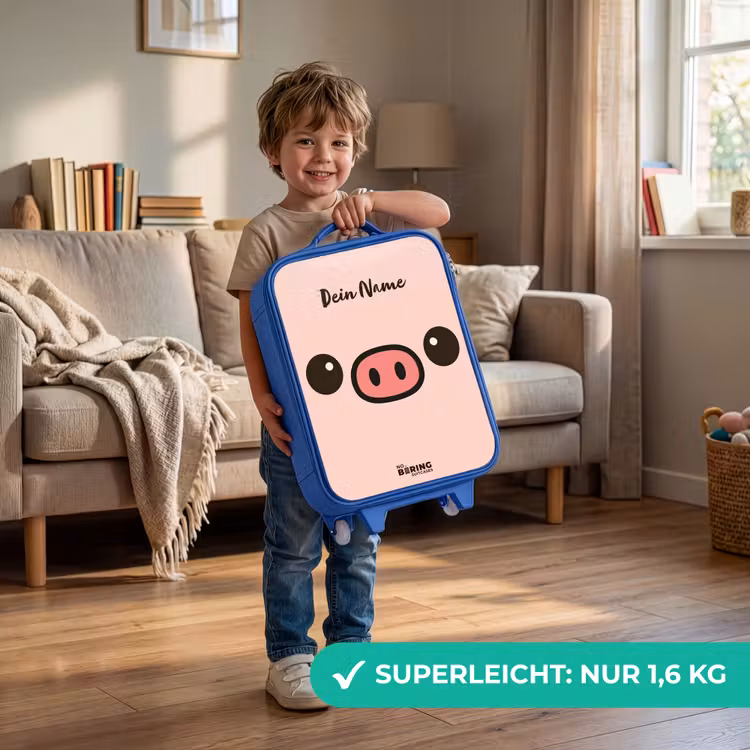 Kawai - Varken - Roze Kinderkoffer - Blauw klein -sfeer2_DE