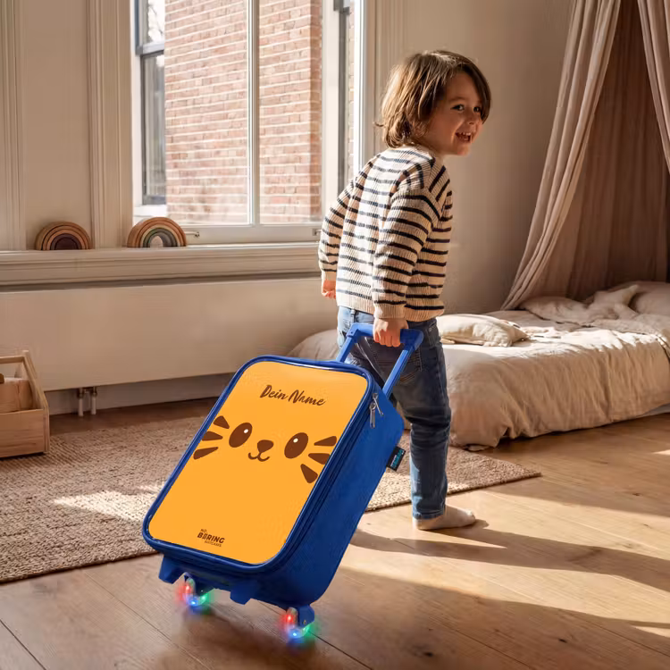 Kawai - Tijger - Oranje Kinderkoffer - Blauw klein -sfeer1