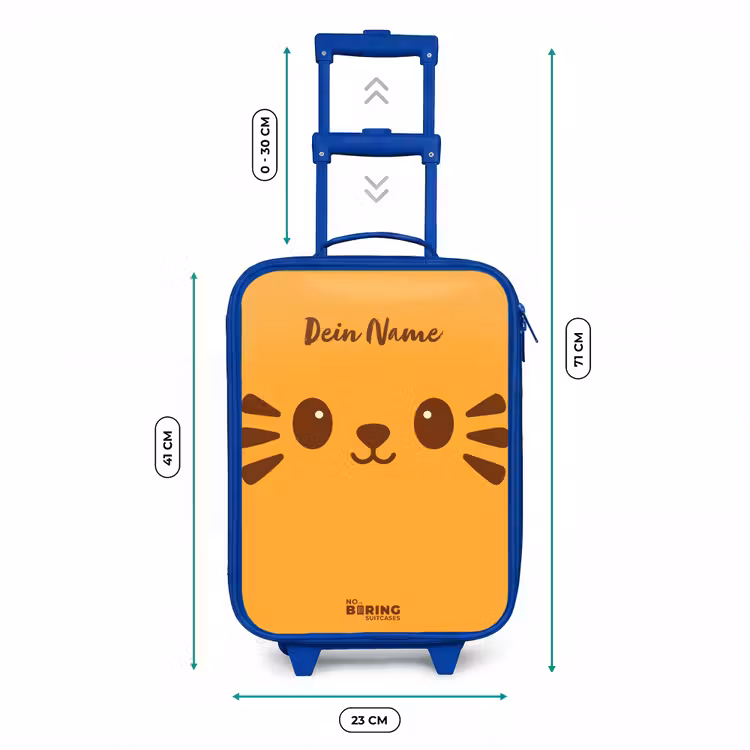 Kawai - Tijger - Oranje Kinderkoffer - Blauw klein -productfoto_formaten