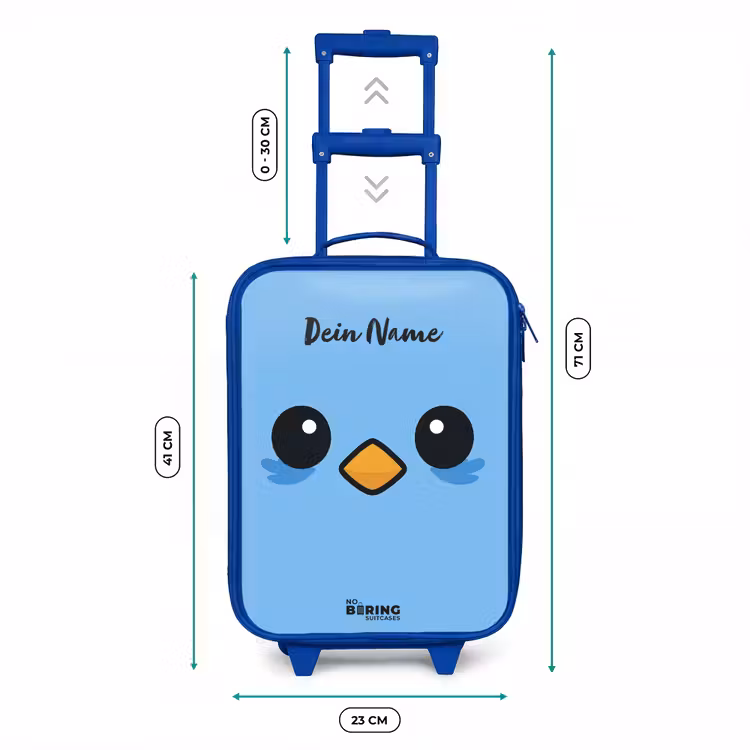 Kawai - Vogel - Blauw Kinderkoffer - Blauw klein -productfoto_formaten
