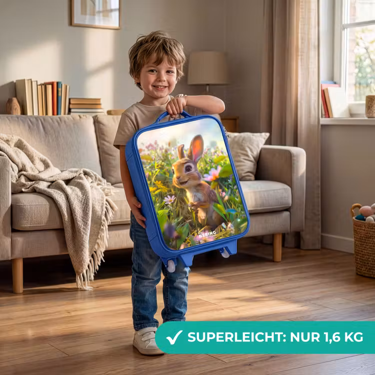 Kareltje konijn Kinderkoffer - Blauw klein -sfeer2_DE