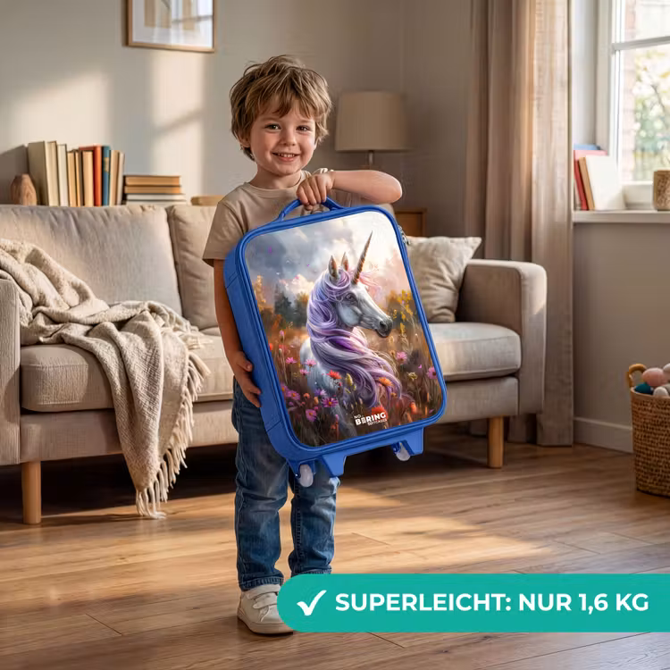 Lavendel lentehoorn Kinderkoffer - Blauw klein -sfeer2_DE