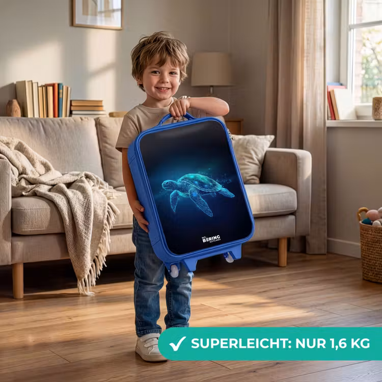 Lichtgevende schildpad in digitale oceaan Kinderkoffer - Blauw klein -sfeer2_DE