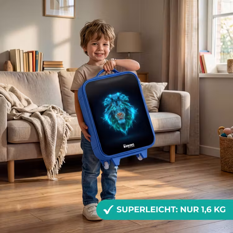 Lichtgevende leeuw Kinderkoffer - Blauw klein -sfeer2_DE