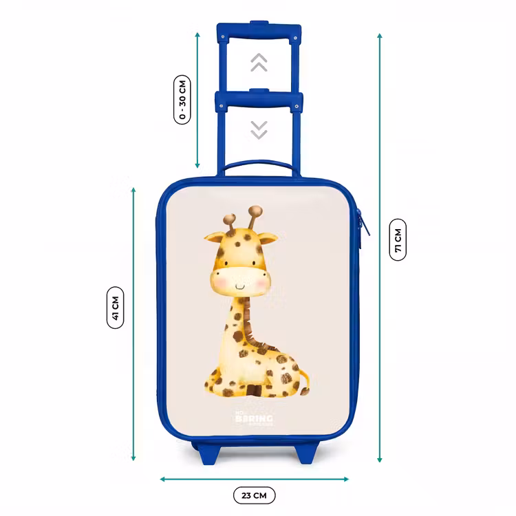 Liggende giraffe illustratie op beige achtergrond Kinderkoffer - Blauw klein -productfoto_formaten