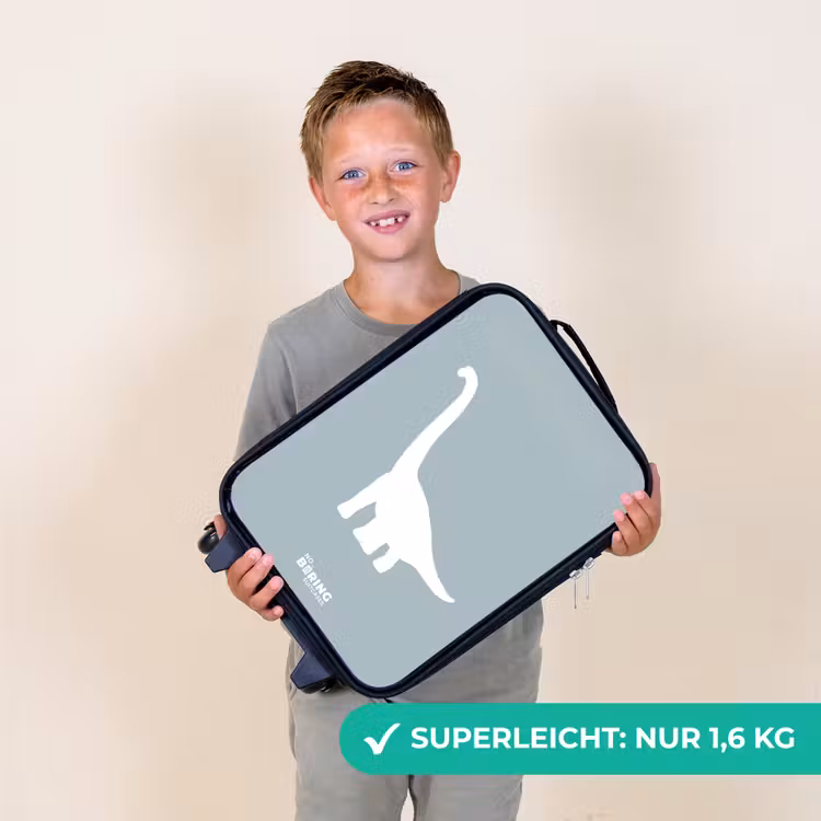 Blauw met Brachiosaurus dino Kinderkoffer - Zwart klein -sfeer4_DE