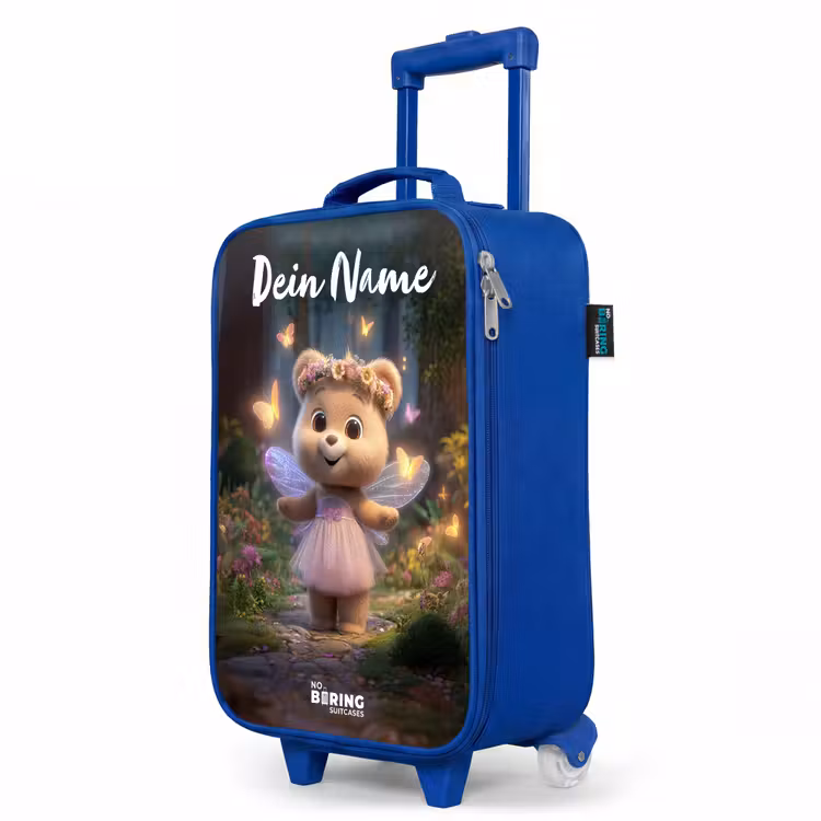 Beer - Vlinders - Bos - Fairy Kinderkoffer - Blauw klein -productfoto_schuin
