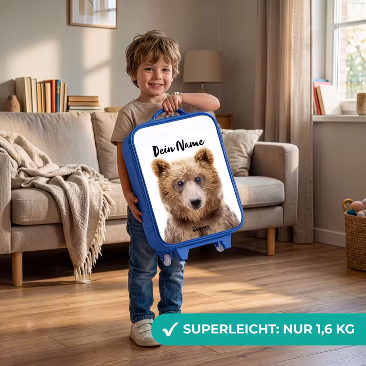 Bennie Beer Kinderkoffer - Blauw klein -sfeer2_DE
