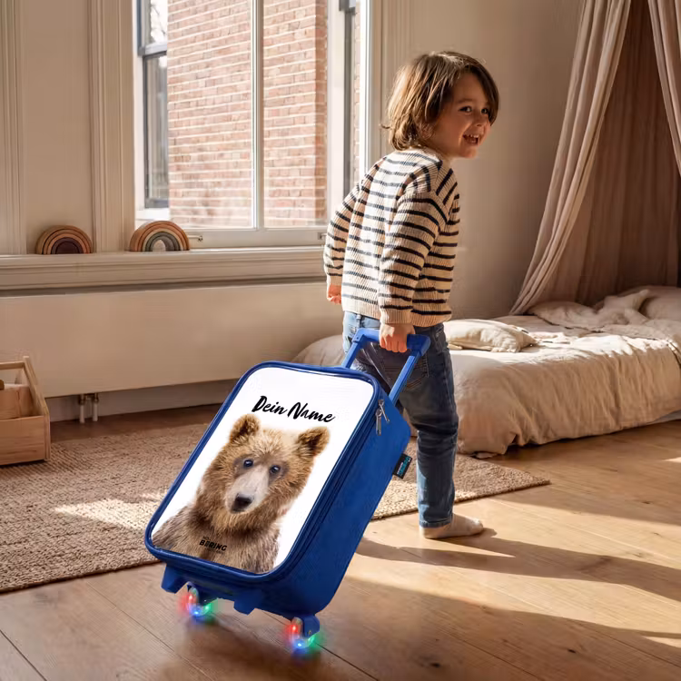 Bennie Beer Kinderkoffer - Blauw klein -sfeer1
