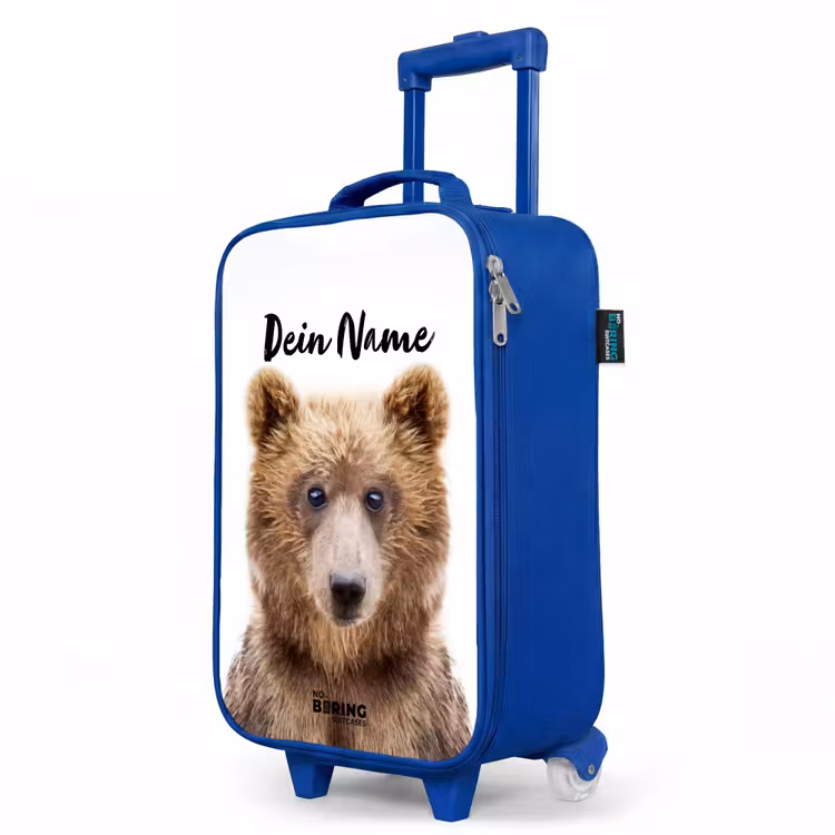 Bennie Beer Kinderkoffer - Blauw klein -productfoto_schuin