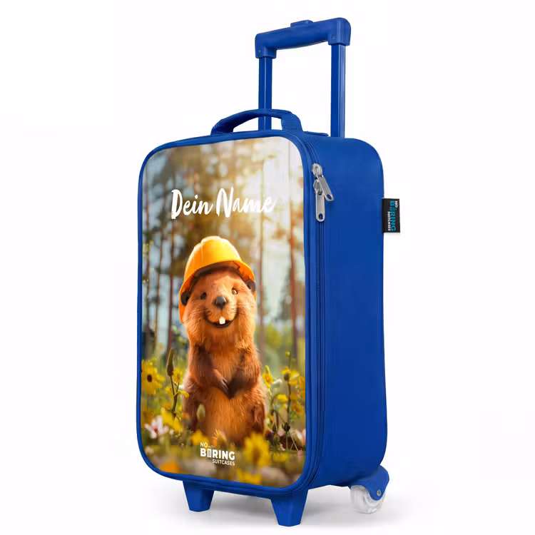Benno Bloembouwer Kinderkoffer - Blauw klein -productfoto_schuin