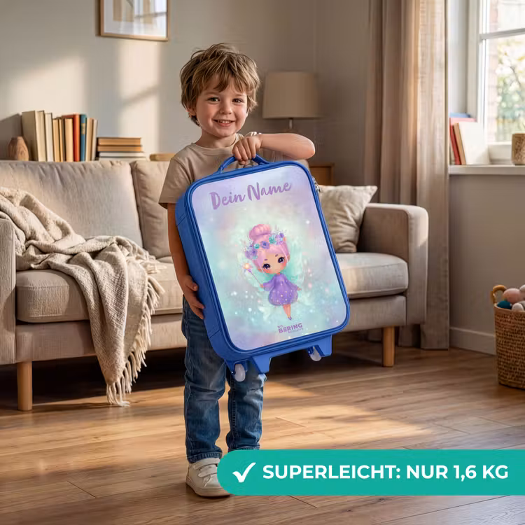 Bloemenfee in pastelglans Kinderkoffer - Blauw klein -sfeer2_DE