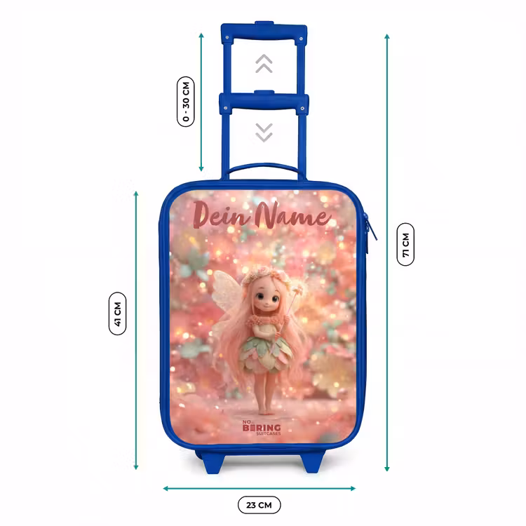 Bloemenfee in roze sprookjeswereld Kinderkoffer - Blauw klein -productfoto_formaten