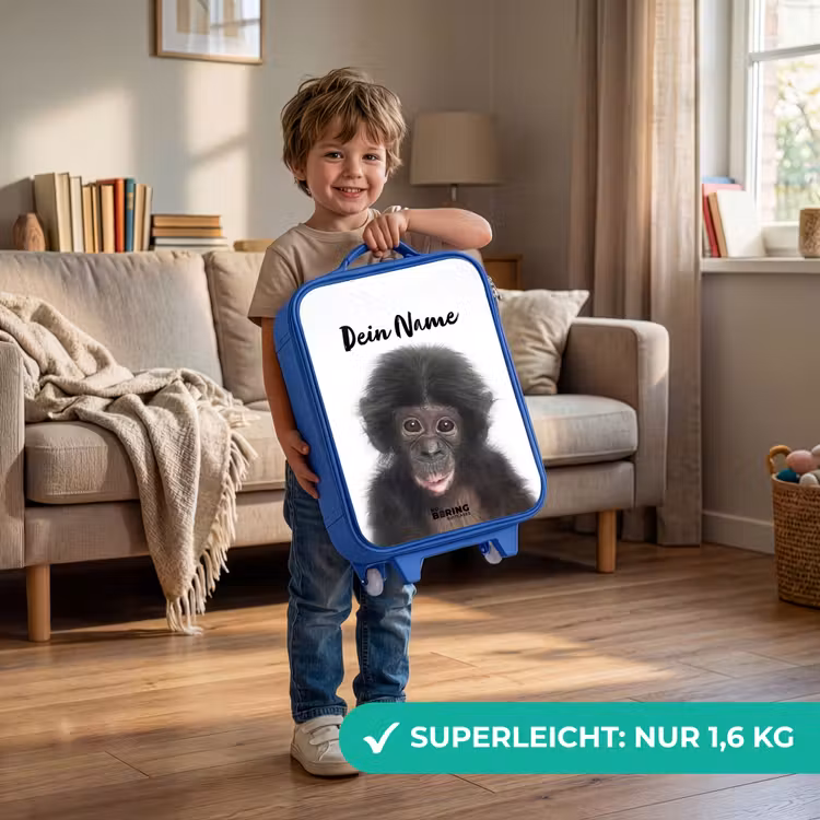Charlie Chimp Kinderkoffer - Blauw klein -sfeer2_DE