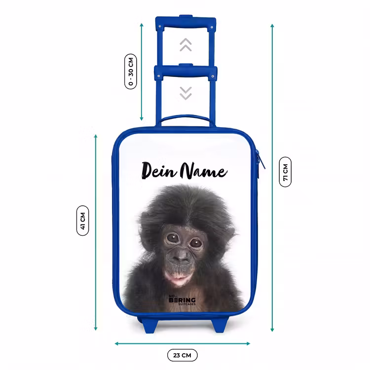 Charlie Chimp Kinderkoffer - Blauw klein -productfoto_formaten