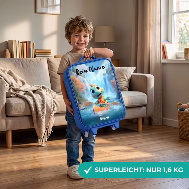 Dino - Natuur - Waterval Kinderkoffer - Blauw klein -sfeer2_DE