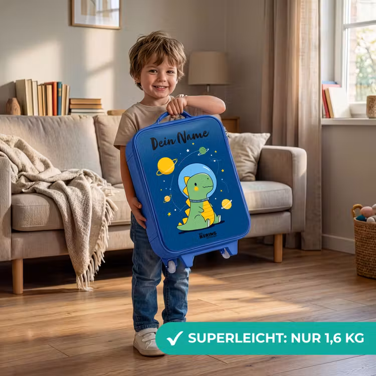 Dino - Planeet - Ster - Blauw Kinderkoffer - Blauw klein -sfeer2_DE