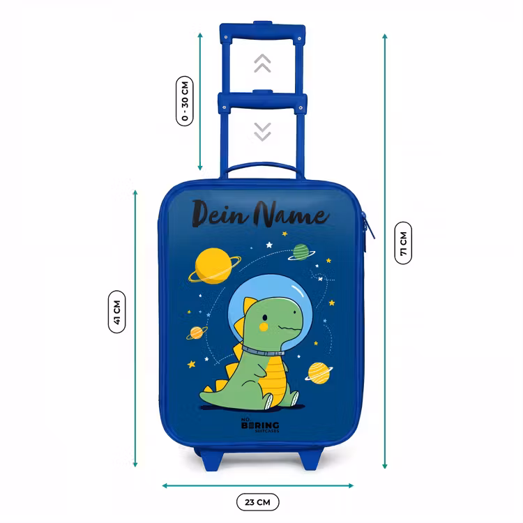 Dino - Planeet - Ster - Blauw Kinderkoffer - Blauw klein -productfoto_formaten