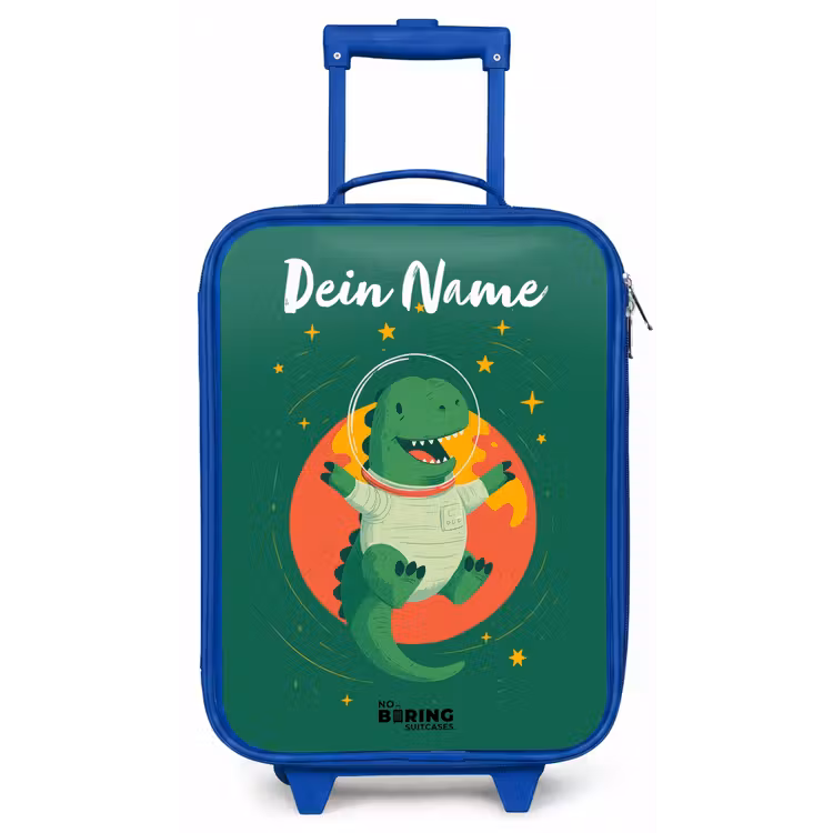 Dino - Planeet - Sterren - Groen Kinderkoffer - Blauw klein -zz3dotto