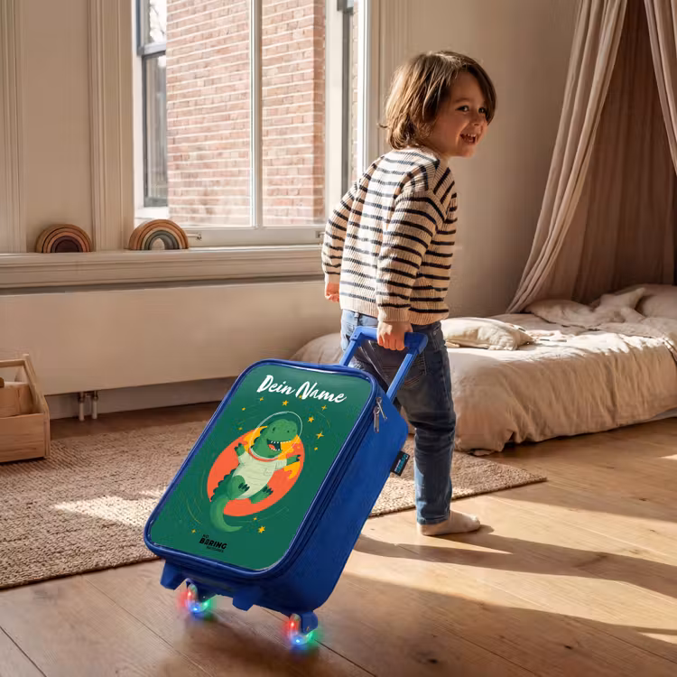 Dino - Planeet - Sterren - Groen Kinderkoffer - Blauw klein -sfeer1
