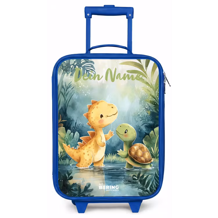 Dino - Schildpad - Jungle Kinderkoffer - Blauw klein -zz3dotto