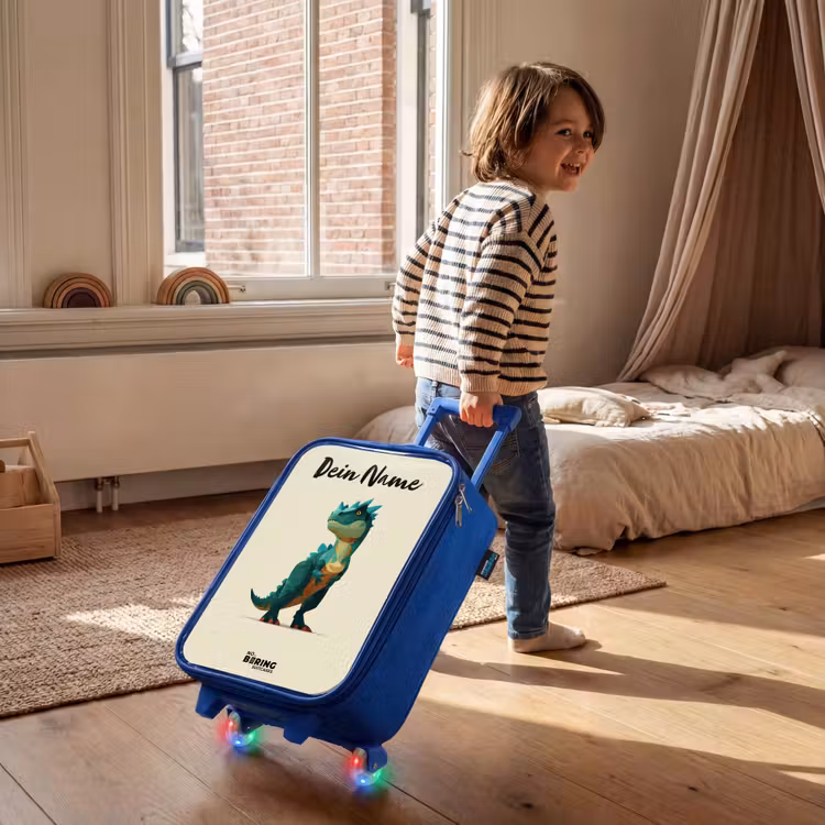 Dino - Dier - Groen Kinderkoffer - Blauw klein -sfeer1