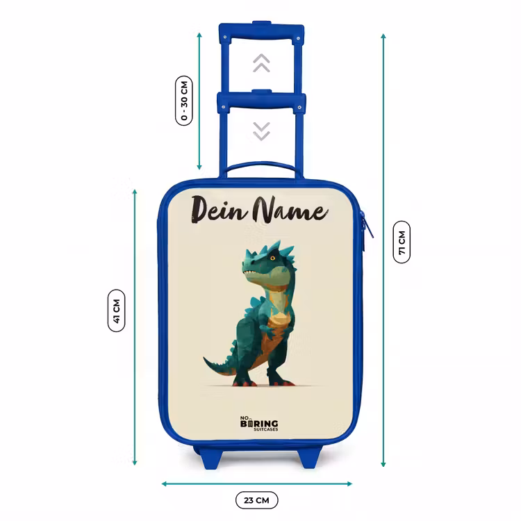 Dino - Dier - Groen Kinderkoffer - Blauw klein -productfoto_formaten