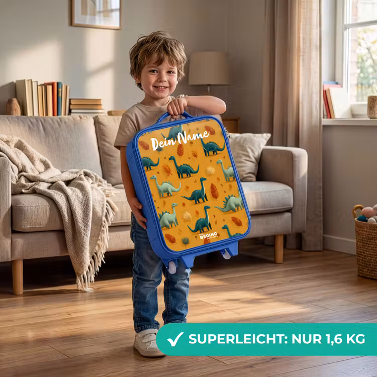 Dino - Dieren - Patroon Kinderkoffer - Blauw klein -sfeer2_DE